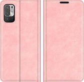 POCO M3 Pro Hoesje - Mobigear - Retro Slim Serie - Kunstlederen Bookcase - Roze - Hoesje Geschikt Voor POCO M3 Pro