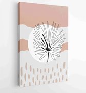 Bloemen en gebladerte lijntekeningen met abstracte vorm. Abstract Plant Art-ontwerp voor print, omslag, behang, minimale en natuurlijke kunst aan de muur. 3 - Moderne schilderijen