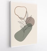 Gebladerte lijntekeningen met abstracte vorm. Abstract Plant Art-ontwerp voor print, omslag, behang, minimale en natuurlijke kunst aan de muur. 4 - Moderne schilderijen – Verticaal