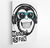 Cool Monkey-illustratie met coole slogan voor t-shirt en ander gebruik. - Modern Art Canvas - Verticaal - 636671902 - 40-30 Vertical