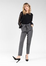 DEELUXE Paperbag broek met plooienROSELINE Grey Mel