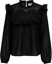 Only Blouse Onlkatinka Ls Lace Dnm Blouse 15238722 Black Dames Maat - XS