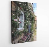 Onlinecanvas - Schilderij - Robin Hoods Bay Cottage Art Verticaal Vertical - Multicolor - 40 X 30 Cm