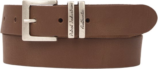 Petrol Industries Riem Heren - Broekriem - Verstelbaar - Leer - Cognac - 85 cm - S