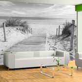 Zelfklevend fotobehang - Op het strand - Zwart-wit, 8 maten, premium print