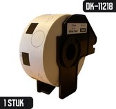 DULA - Brother Compatible DK-11218 voorgestanst rond label - Papier - Zwart op Wit - Diameter 24 mm - 1000 Etiketten per rol - 1 Rol