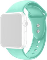 By Qubix Siliconen sportbandje - Mint Groen - Dubbele druksluiting - Geschikt voor Apple Watch 42mm - 44mm - 45mm - Ultra - 49mm - Compatible Apple