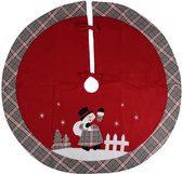 Peha Kerstboomrok Sneeuwpop 90 Cm Polyester Grijs/rood