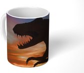 Mok - Koffiemok - Silhouet - Dinosaurus - Zon - Mokken - 350 ML - Beker - Koffiemokken - Theemok