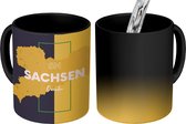 Magische Mok - Foto op Warmte Mok - Kaart - Dresden - Saksen - Geel - 350 ML