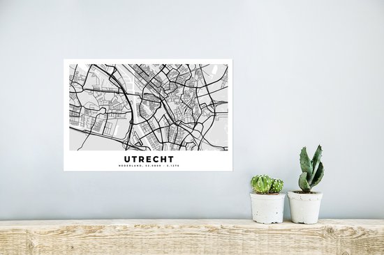Poster Carte - Pays- Nederland - Utrecht - 30x20 cm