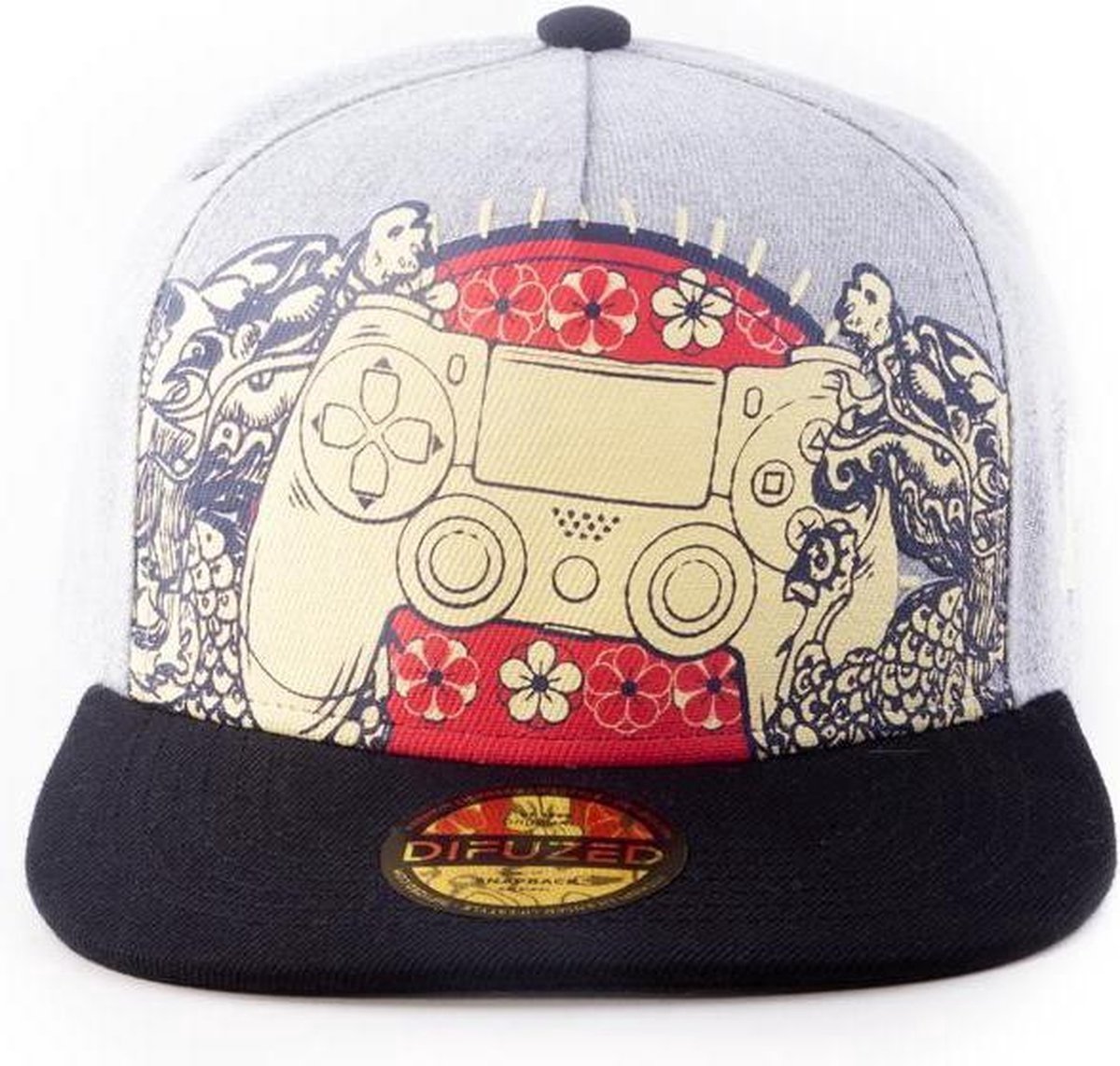 Playstation Snapback Pet Biker Japanese Controller Grijs