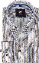 Suitable - Overhemd Inked Stripes Multicolour - 40 - Heren - Slim-fit