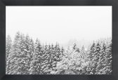 JUNIQE - Poster in houten lijst Winter In the Mountains -30x45 /Grijs