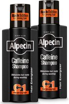 Alpecin Cafeïne Shampoo C1 Black met Nieuwe Geur 2x 250ml | Natuurlijke Haargroei Shampoo voor Mannen | Energizer voor Sterk Haar | Haarverzorging voor Mannen Made in Germany