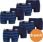 Puma Boxershorts Heren Stripe Blue - 8-pack Blauwe Puma Boxershorts - Maat XL