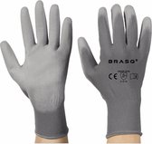 Polyester handschoenen maat 10 grijze PU coating 1 paar/ per seal