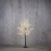 Luca Lighting - Arbre fleur marron givré blanc classique 125led IP 44 minuterie - h120xd60cm - Accessoires de maison de maison et décoration de saison