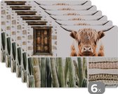 Set de table - Scottish Highlander - Collage - Cactus - Pull - 45x30 cm - 6 pcs