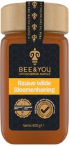 BEE&YOU Biologische Wilde Bloem Rauwe Honing - Natuurlijke Energie en Voeding - 300 g