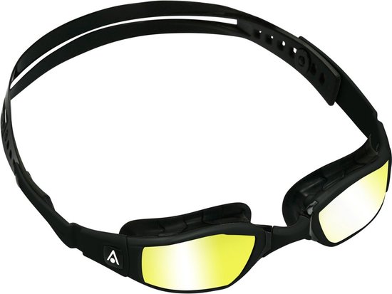 Aquasphere Ninja - Zwembril - Volwassenen - Yellow Titanium Mirrored Lens - Zwart