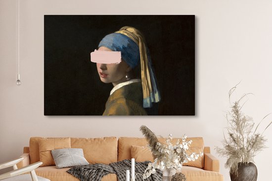 Peinture sur toile Fille à la perle - Vermeer - Peinture - 150x100 cm - Décoration murale