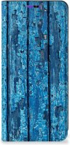 Telefoonhoesje Geschikt voor Samsung Galaxy A22 4G | M22 Magnet Case Wood Blue