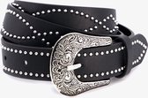 Dames cowboy western riem zwart - Zwart - Maat 105
