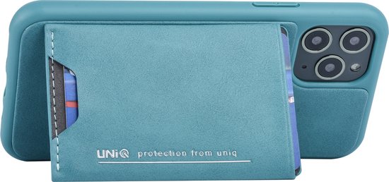 Apple iPhone 11 Pro UNIQ Accessory Groen Backcover hoesje Pasjeshouder - 2 Kijkstanden - Kunstleer