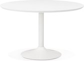 Alterego Ronde eettafel/bureautafel 'BARABAR' van wit hout - Ø 120 cm