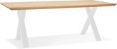 Alterego Eettafel 'ALEXANDRA' van eikenhout met witte poten - 200x100 cm