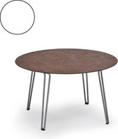 Slope tafel - rond - metalen poten - wit - roestvrij staal