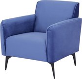 Fauteuil van fluweel PERIN - Donkerblauw