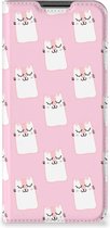 Bookcase Valentijn Cadeaus OPPO A54 5G | A74 5G | A93 5G Smart Cover Hoesje Sleeping Cats