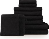 Blumtal Terry Handdoeken Set - 2 x Baddoek & 4 x Handdoek & 2 x Gasten Handdoekje & 2 x Washandje: Zwart Blumtal Terry Handdoeken Set - 2 x Baddoek & 4 x Handdoek & 2 x Gasten Handdoekje & 2 x Washandje: Zwart