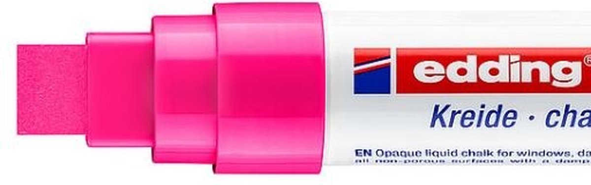 5 stuks - Edding® 4090 - Krijtmarker / Krijtstift - 4-15 mm - Rechthoekig - Neon Roze