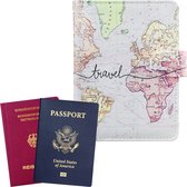 kwmobile hoes voor paspoort en vaccinatiekaart - Met kaartenvakjes en pennenhouder - Imitatieleer - In zwart / meerkleurig