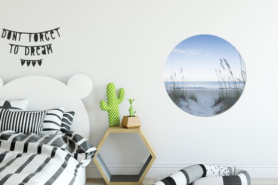 L'herbe de Marram pousse dans le sable sur les dunes Sticker mural cercle mural 50x50 cm / cercle papier peint / cercle mural / cercle vivant - auto-adhésif et coupe ronde