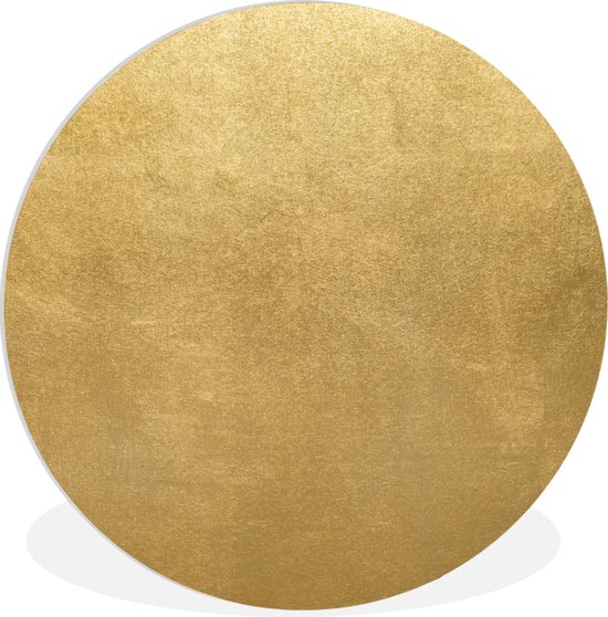 Wandcirkel - Muurcirkel Binnen - Gouden achtergrond - ⌀ 60 cm - Wanddecoratie - Ronde Schilderijen