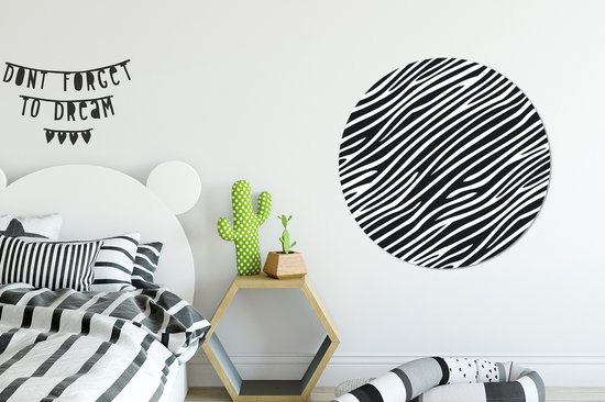 Imprimé animal lignes noires Cercle mural aluminium ⌀ 90 cm - impression photo sur cercle mural / cercle vivant / cercle de jardin (décoration murale)