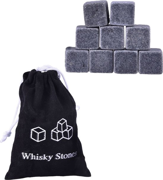 Whiskey Stenen IJsblokjes - Whisky Stones Herbruikbaar - IJsblok Whiskey Steen Herbruikbaar - 9 Stuks
