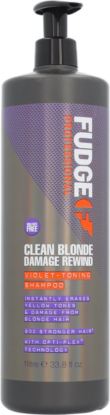 Fudge Clean Blonde Damage Rewind Violet Shampoo - 1000 ml - Fudge