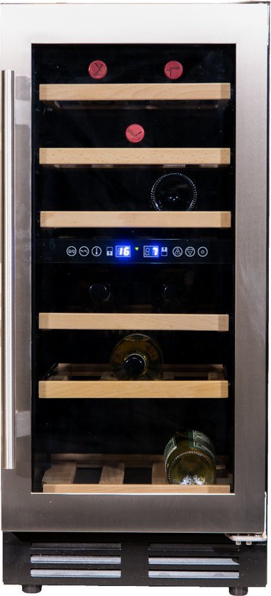 Koelkast: Wijnklimaatkast Premium met RVS glazen deur - 32 Flessen, van het merk Vinata