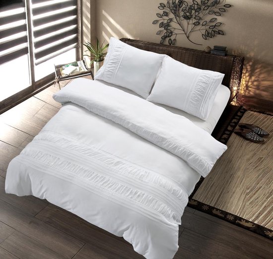 The Supreme Home Collection Guardea Wit Taille: 1 personne (140 x 220 cm + 1 taie d'oreiller)