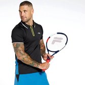Fila Tennispolo Zwart/Blauw Heren - Maat M