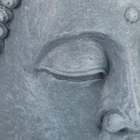 relaxdays statue de Bouddha - hauteur 50 cm - décoration de jardin - statue de jardin - statue de Bouddha - assise Gris clair