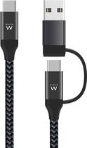 Ewent EW9918, 1 m, USB C, USB C, USB 3.2 Gen 1 (3.1 Gen 1), 5000 Mbit/s, Noir