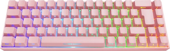 Deltaco Gaming DK440 Draadloos RGB UK Qwerty Gaming Toetsenbord - Roze