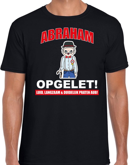 Foto: Verjaardag t shirt abraham opgelet 50 jaar zwart heren vijftig jaar cadeau shirt abraham xxl