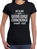 Dit is hoe een geweldige congierge eruit ziet cadeau t-shirt zwart - dames - beroepen / cadeau shirt L